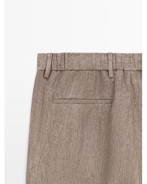 MASSIMO DUTTI Linen Suit Pants - Multicolor