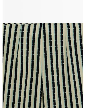 MASSIMO DUTTI Striped Flare Fit Pants - Green