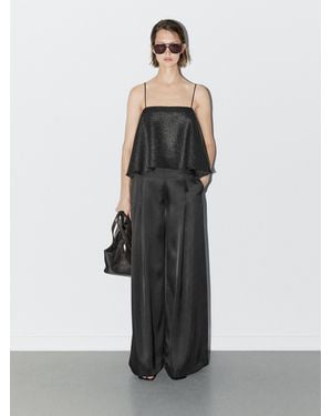 MASSIMO DUTTI Fließendes Top Mit Carré-Ausschnitt - Weiß