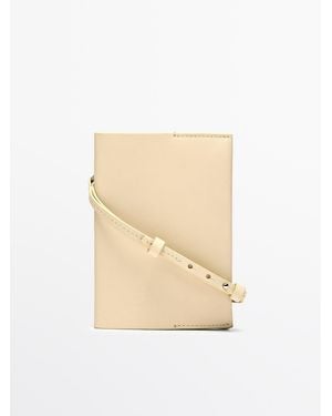 MASSIMO DUTTI Nappa Leather Passport Holder - Natural