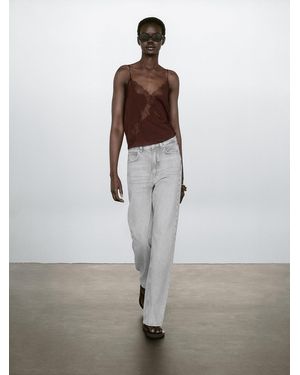 MASSIMO DUTTI Top Lencero Encaje - Multicolor