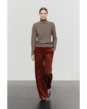 MASSIMO DUTTI Palazzo Corduroy Trousers - Multicolour