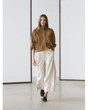 MASSIMO DUTTI Flowing Trousers With Turn-Up Hems - Multicolour