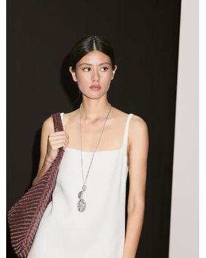 MASSIMO DUTTI Vestido Mini Tirantes Con Lino - Negro