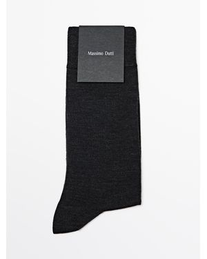 MASSIMO DUTTI Wool Blend Socks - Black