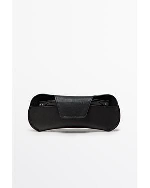 MASSIMO DUTTI Nappa Leather Sunglasses Case - Black
