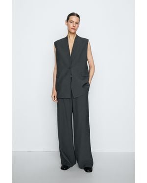 MASSIMO DUTTI V-Neck Vest Total Look - Black