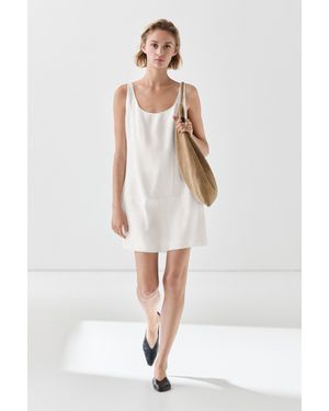 MASSIMO DUTTI Flowing Linen Short Dress - White