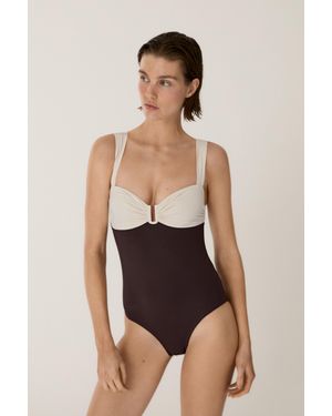 MASSIMO DUTTI Maillot De Bain Froncé - Noir
