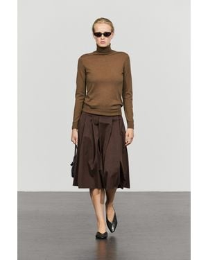 MASSIMO DUTTI Jersey Punto Cuello Cisne Con Lana - Neutro