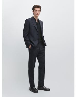MASSIMO DUTTI Blazer Da Completo A Quadri - Blu