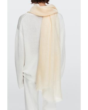 MASSIMO DUTTI Plain 100% Linen Scarf - White