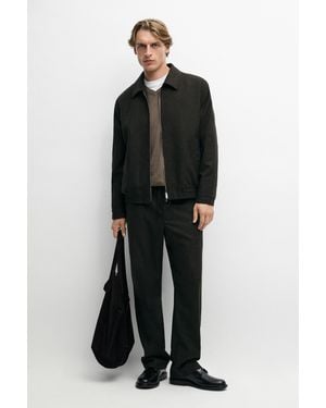 MASSIMO DUTTI Wool-Blend Flannel Pants Total Look - Black