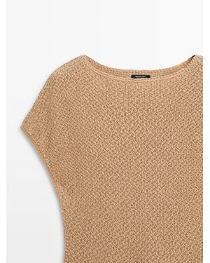 MASSIMO DUTTI 100% Linen Fringed Top - Multicolour