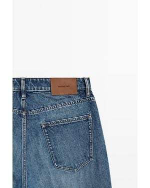 MASSIMO DUTTI 100% Cotton Barrel Fit Jeans - Blue