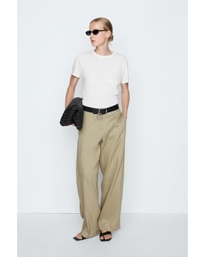 MASSIMO DUTTI Short Sleeve T-Shirt - White
