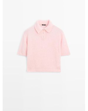 MASSIMO DUTTI Alpacamix Gebreide Polotrui - Roze