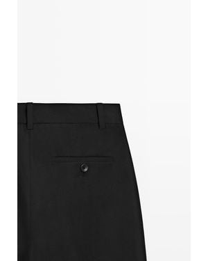 MASSIMO DUTTI Slim Fit Capris - Black