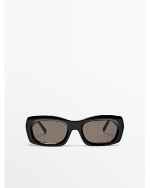 MASSIMO DUTTI Gafas De Sol Rectangulares - Negro