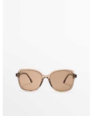 MASSIMO DUTTI Square Sunglasses - Natural