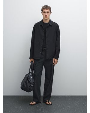 MASSIMO DUTTI Chaqueta Técnica Regular - Negro