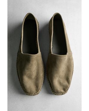 MASSIMO DUTTI Leather Espadrilles - Natural
