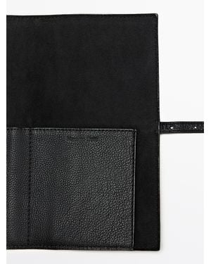 MASSIMO DUTTI Nappa Leather Travel Case - Black
