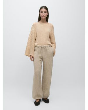 MASSIMO DUTTI Linen Blend Sarouel Pants - White