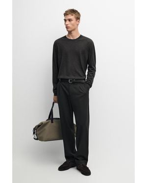 MASSIMO DUTTI Cool Wool Blend Darted Trousers - Black