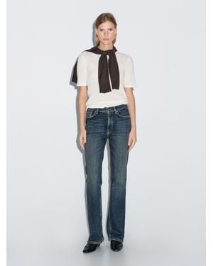 MASSIMO DUTTI Jeans Bootcut Fit Tiro Alto - Azul