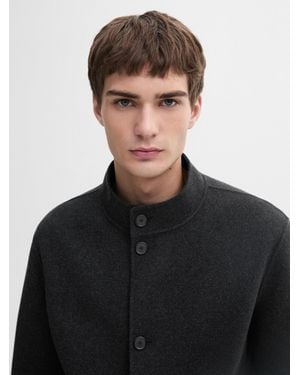 MASSIMO DUTTI Bomberjacke Doppellagig Wollmischgewebe - Schwarz