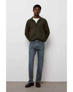 MASSIMO DUTTI Enzymatic Slim Fit Jeans - Blue