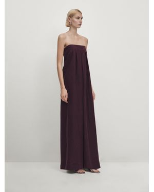 MASSIMO DUTTI 100% Linen Jumpsuit With Darts - White