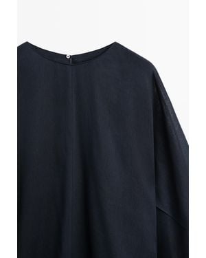 MASSIMO DUTTI Flowing Asymmetric Cape - Blue