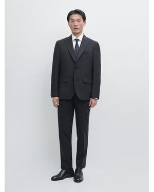 MASSIMO DUTTI Cool Wool Blend Suit Blazer - Blue