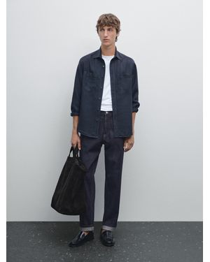 MASSIMO DUTTI Jean Selvedge Fit - Azul