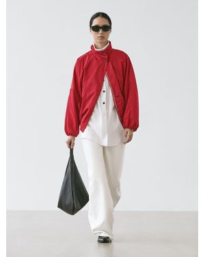 MASSIMO DUTTI High Neck Bomber Puff Jacket - Red