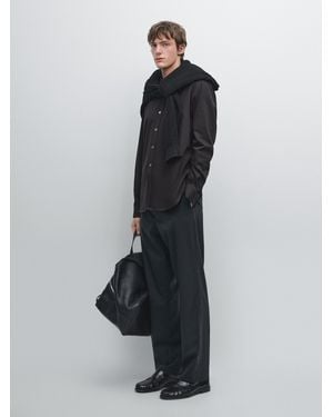 MASSIMO DUTTI Regular-Fit-Hemd Aus Baumwollmischgewebe - Schwarz