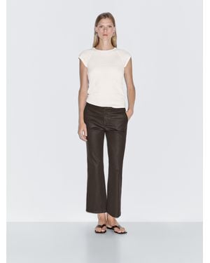 MASSIMO DUTTI Flared Cropped Trousers - White