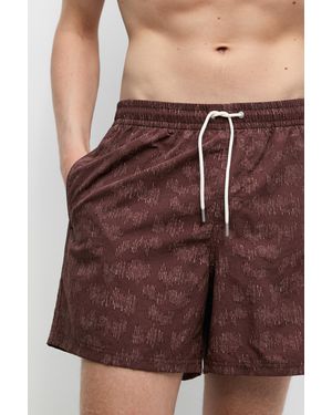MASSIMO DUTTI Printed Swimming Trunks - Purple