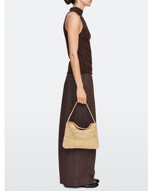 MASSIMO DUTTI Small Raffia Shoulder Bag - Natural