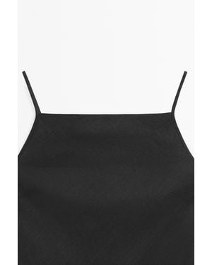 MASSIMO DUTTI 100% Linen Midi Dress - White