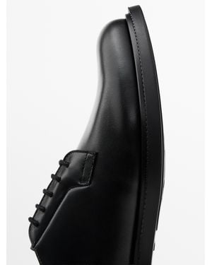 MASSIMO DUTTI Leather Derby Shoes - Black