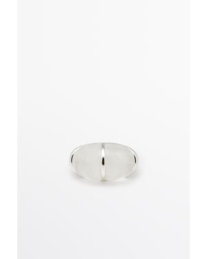 MASSIMO DUTTI Anillo Redondo Piedra De Cuarzo Volumen - Metálico