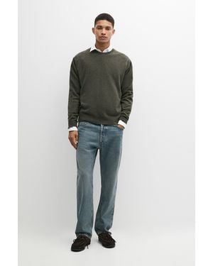 MASSIMO DUTTI Knit 100% Cashmere Round Neck Jumper - Blue