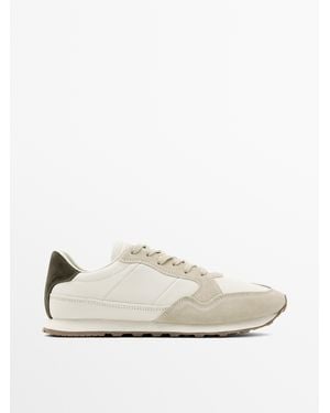 MASSIMO DUTTI Trainers With Contrast Back Piece - White