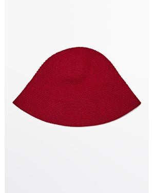 MASSIMO DUTTI Wool Blend Knit Beanie - Red