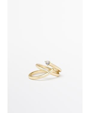 MASSIMO DUTTI Anillo Ancho Volumen Brillo - Multicolor