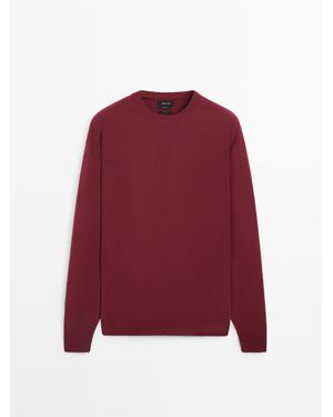 MASSIMO DUTTI Wool Knit Jumper - Red