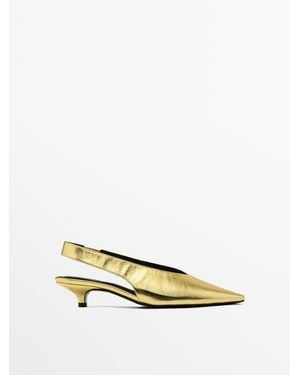 MASSIMO DUTTI High-Heel Slingback Shoes - Metallic